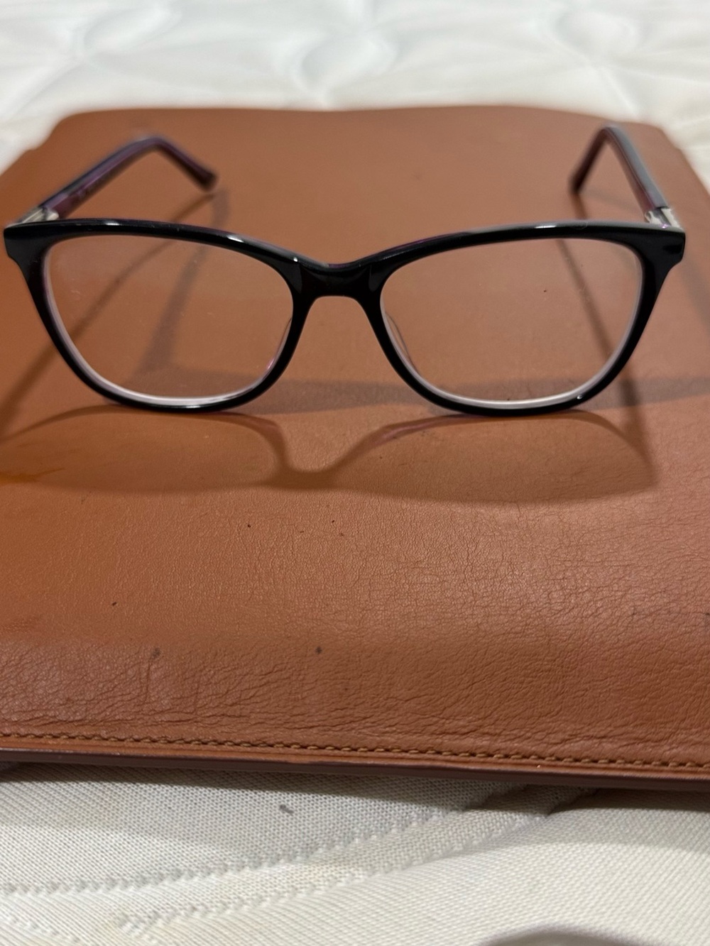 Dior Black Women's Eyeglass Frames with Subtle Purple Temples